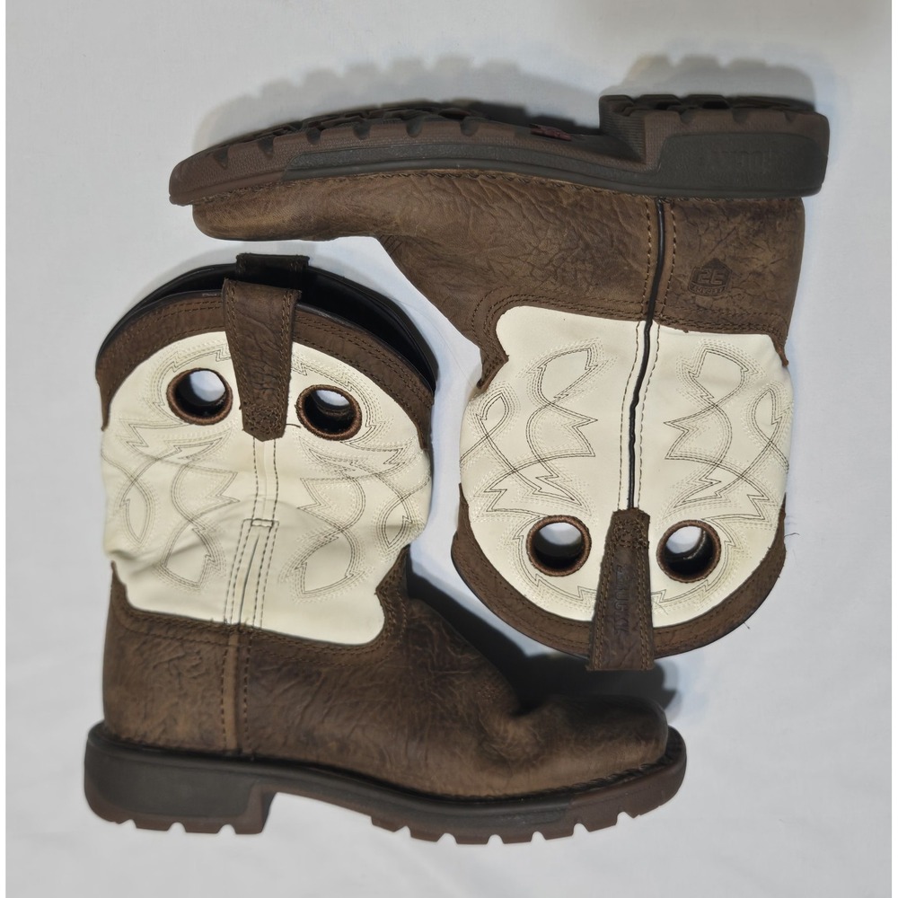 Rocky Legacy 32 Waterproof Western Boot Brown/White Big Kids Size 1M 8" Pull-On